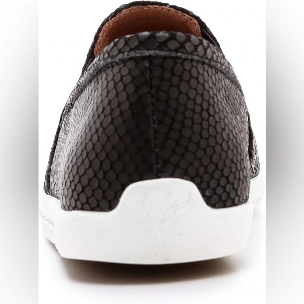 Joie black snakeskin embossed leather sneakers